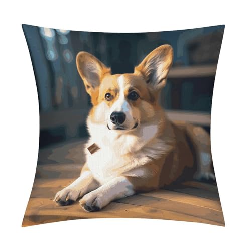 Fundas de almohada suaves con cremallera invisible Smart Corgi 2