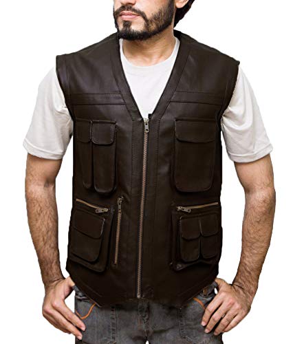 Laverapelle Men's Genuine Lambskin Leather Waistcoat (Brown, Custom, Polyester Lining) - 1503849