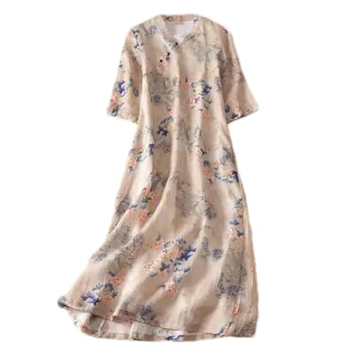 Robe cheongsam de style chinois en coupe premium avec col en V élégant