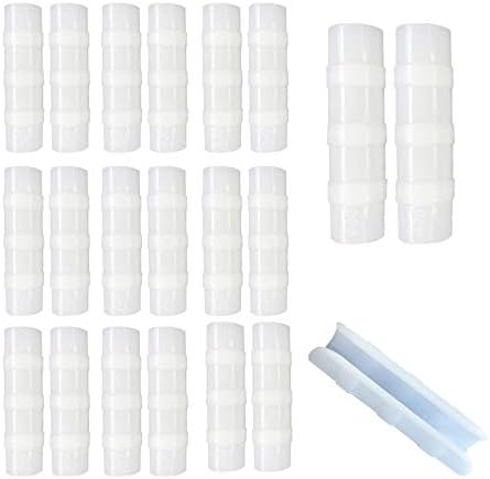 20PCS Greenhouse Film Clamps, White Farm Plastic Clamps Pipe Rod Fixing Clip Grip Snap Clamp 1/2-3/4 inch PVC Pipe Clamps Greenhouse Fixture