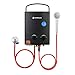 Camplux AY132B 5L Scaldabagno A Gas Istantaneo con Maniglia Pieghevole Portatile, Gas propano o butano, per Campeggio, Camper, Doccia Esterna, Nero