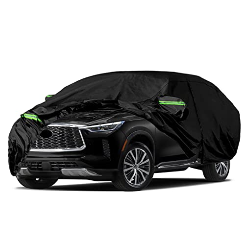 Image of Waterproof Car Covers Replace for 2013-2025 Infiniti QX60, 6 Layers All Weather Custom-fit Car Cover with Zipper Door & Windproof Bands for Snow Rain Dust Hail Protection