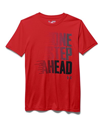 Under Armour Boys' One Step Ahead T-Shirt, Risk Red (600)/Reflective, Youth Medium