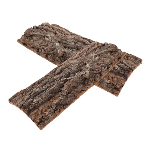 MERRYHAPY 2個 コルク樹皮パネル 爬虫類の登山装飾 樹脂レストプラットフォーム フトアゴヒゲトカゲのコルクの背景 トカゲのタンクの装飾 爬