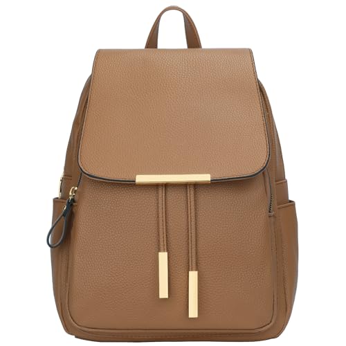 Image of KKXIU Trendy Leather Backpack Purse for Women and Ladies Shoulder Travel Daypacks Bags (A-Brown)