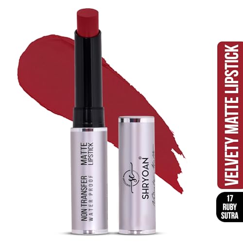 Image of Shryoan Velvety Matte Non-Transfer Lipstick I Long Lasting Stay with Non-Transfer Formula | Smudge & Water Proof (3.5 gm)