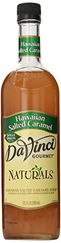 DaVinci Gourmet Naturals Syrup Hawaiian Salted Caramel, 23.67 Oz., Flavored Sweetener Syrup for Espresso Drinks, Tea, and Other Beverages, Suited for Home, Café, Restaurant, Coffee Shop