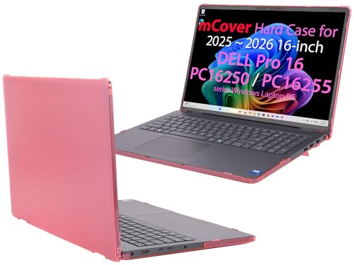 mCover Case ONLY Compatible for 2025-2026 16 Dell Pro 16 PC16250 / PC16255 Series Windows Laptop PC (NOT Fitting Any Other Dell Models)- Pink