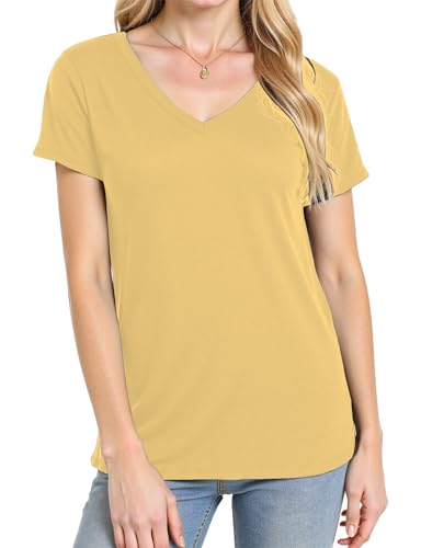Vêtements d'été tendance : t-shirt col en V doux YOGINGO