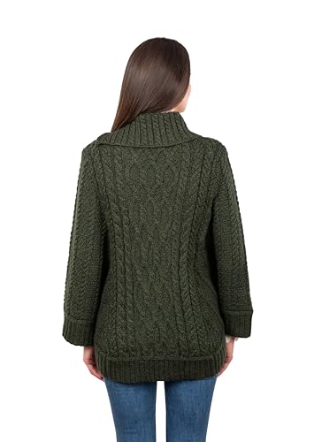 Image of SAOL Ireland Ladies 100% Merino Wool Cowl Neck Zipper Poncho
