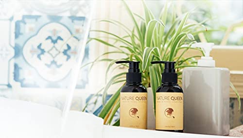 02 Bottle100ml/bottle (3.4oz) Travel Size - Nature Queen Herbal Shampoo ( no have conditioner)