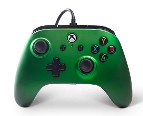 XBOX ONE, Controlador con cable mejorado, PowerA, Desvanecimiento esmeralda