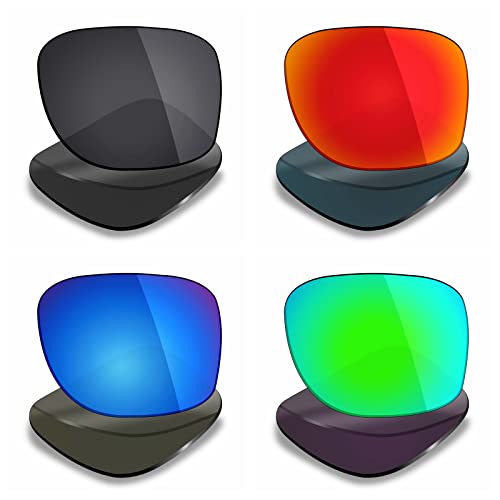 Image of Mryok 4 Pair Polarized Replacement Lenses for Oakley Triggerman Sunglass - Stealth Black /Fire Red /Ice Blue /Emerald Green