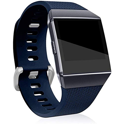 Maledan Replacement Bands Compatible for Fitbit Ionic, Navy Blue, Large