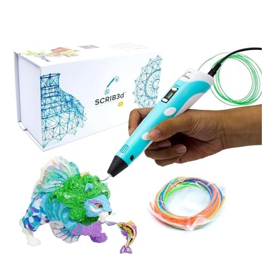 SCRIB3D P1 Penna per la Stampa 3D con Display - Include Penna 3D, 3 Colori Iniziali di Filamento PLA, Libro di Schemi + Guida ai Progetti, e Caricabatterie