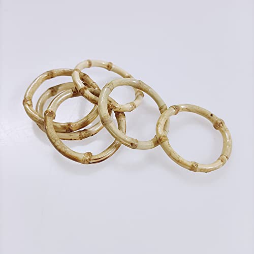 Pupuzao Natural Bamboo Handmade Napkin Rings (6-Pack) For Dinning Table - Rustic Style Decor, Yellow (Bnr6) #TOP30