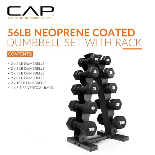 Image of CAP Barbell Neoprene Dumbbell Weights Pairs & Sets | Black