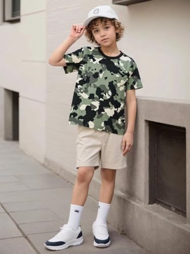 Image of Cadidi Dinos Boys Short Sleeve Shirt Kids Crewneck T-Shirts Top Girls Tee