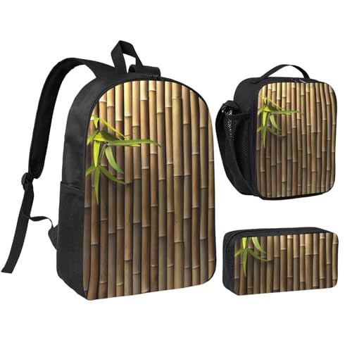 Sac à dos 3 en 1 noir 43,2 cm avec boîte à déjeuner et étui à livres