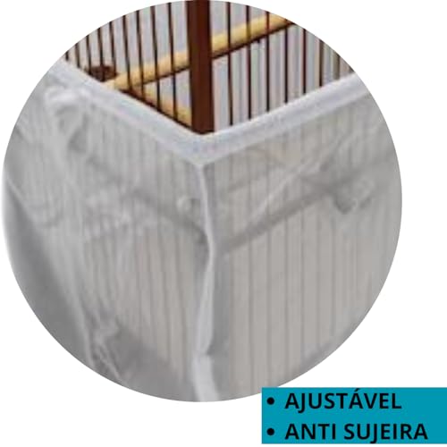 Capa Forro de Gaiola Tecido Voal Anti Sujeira Número 6 Ajustável Premium para Gaiolas Coleira Pixarr