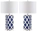 Safavieh Lighting Collection Garden Lattice Navy 27-inch Table Lamp (Set of 2)