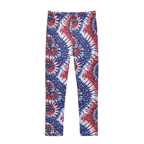 Girls' Athletic Leggings Ankle Length Yoga Dance Pants Kids Teen 4T Flag Tie Dye