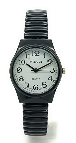Montre classique ronde élastique pour femme 27 mm noir : enfin une montre facile à enfiler