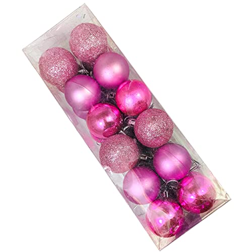 Image of 3CM 24 Pink Christmas X-Mass Tree Decoration Balls Hangings Ornaments Tree Balls Merry Ball Bauble Decoration for Home Party (Pink 24)