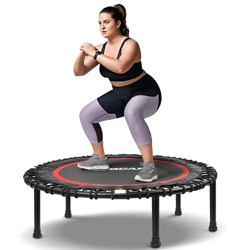 BCAN 450/550LBS Mini Rebounder Trampoline for Adults, 40"/48" Foldable Fitness Trampoline with Bungees, Quiet & Stable Exercise Trampoline Indoor/Home/Garden (BT2, Without Handle)