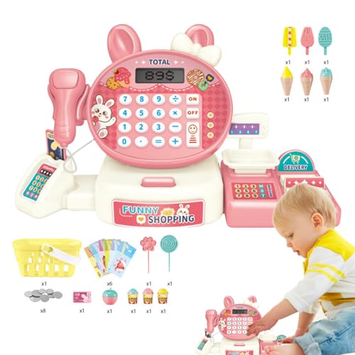 キッズレジ、キッズレジ | インタラクティブなスーパーマーケットのレジ係のおもちゃ - 幼児の食料品店学習のための幼児レジプレイセット
