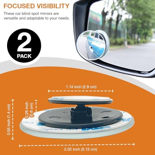 ARVO Blind Spot Mirrors for Cars – Adjustable 360° Rotating HD Glass Convex Round Mirror, Waterproof & Frameless for Maximum Rear View – Universal Fit for Cars, SUVs & Trucks – Pack of 2 - View 4