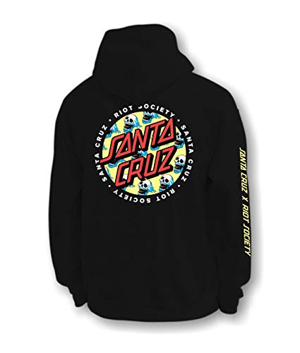 Riot Society x Santa Cruz Skull Dot Mens Hoodie - Black, Large