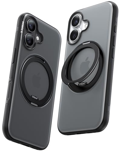 TORRAS 360 Ostand O3 Fitness für iPhone 16 Hülle für MagSafe [Flexibler Ständer & Nr.1 Magnetkraft & Zertifiziert Militärischer Schutz] Hülle iPhone 16 Case Schwarz