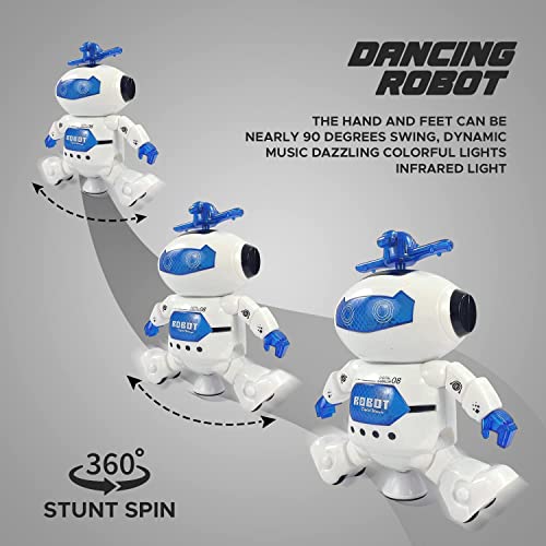 Image of LED Flashing Light and Music Toys for Kids 1+ to 5+ Year | Babies Real Actions Best Birthday Christmas Gift Indoor Fun Activities (Robot)