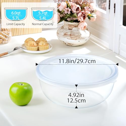 Tazón de Vidrio Borosilicato 6 QT con Tapa Ventilada miniatura 2