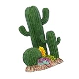 Operitacx レジン製リアルサボテン装飾 爬虫類テラリウム用耐久性天然風デザイン 日光遮断暗所環境促進 爬虫類避難所向け実用的オーナメント