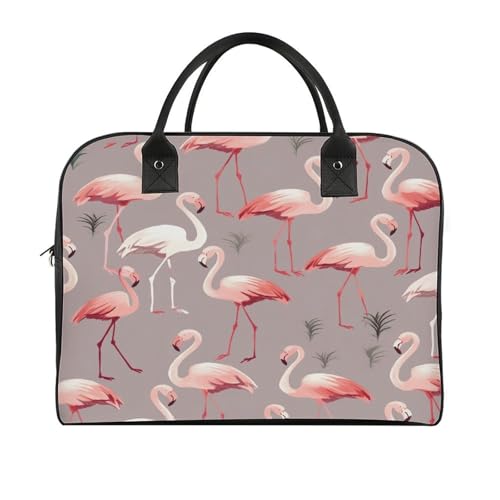 Bolso Tote con estampado Pink Flamingo y correa ajustable miniatura 3