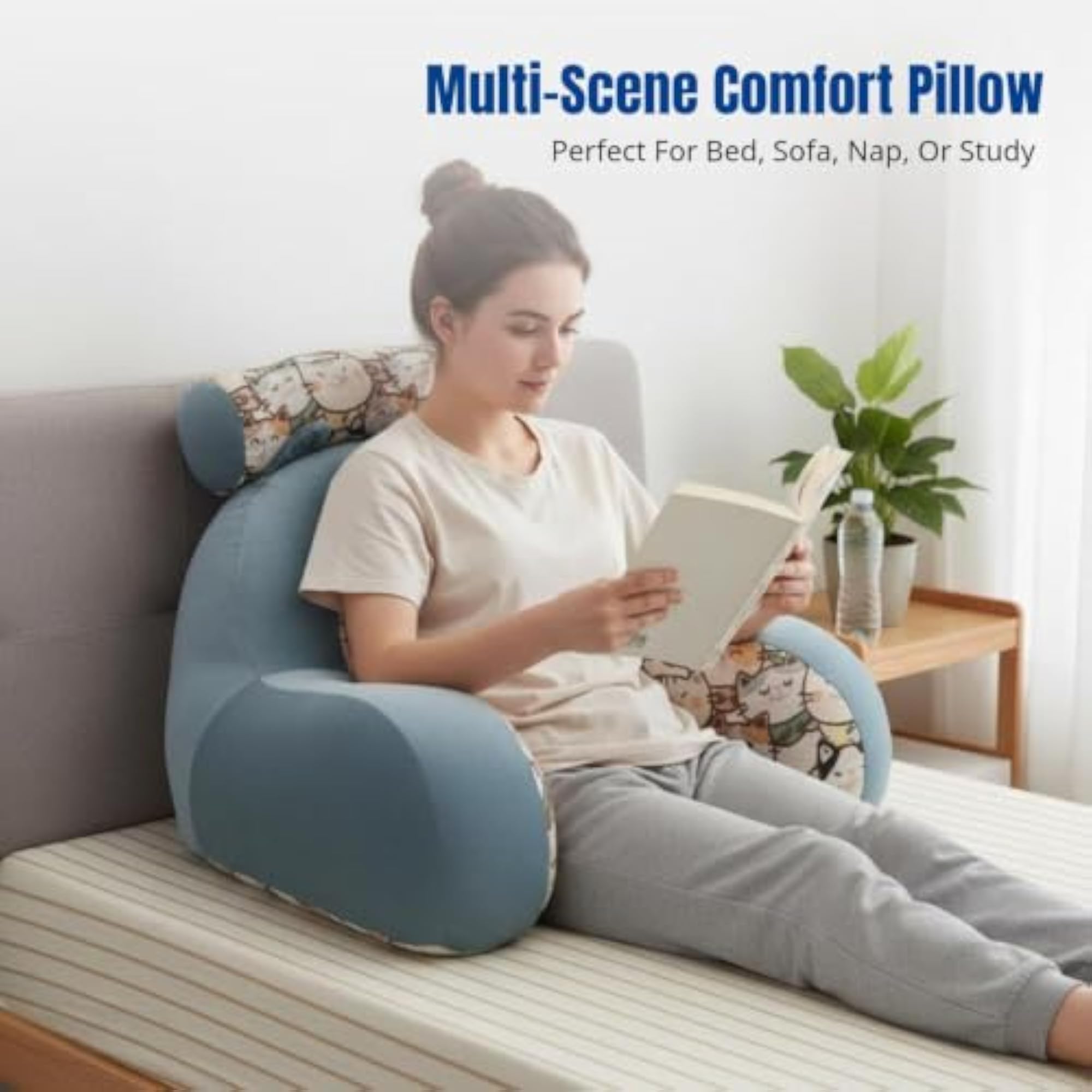 Vintage Cartoon Plush Backrest Pillow, Waist Support