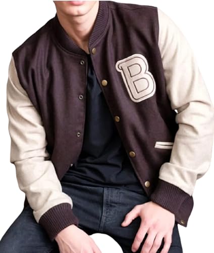 Bomber Jacket Men/Women | Varsity Jacket Men | Brown Hotline Miami Letterman Jacket Made of Wool2