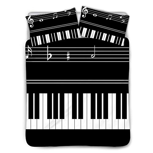 Coeqine piano pattern bedding set all season quilts sets king siz…