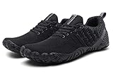breite schuhe für einlagen  Voovix Herren Trekkingschuhe Damen Wanderschuhe Barfußschuhe Laufschuhe Traillaufschuhe Knit Sneaker Fitnessschuhe im Sommer black/grey47