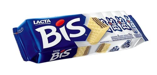 Lacta Bis Chocolate Branco Caixa com 20 unidades 126g, White Chocolate Wafer Candy Imported from Brazil Box with 20 units 4.9 oz (Pack of 1)