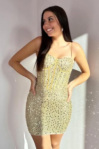 Sparly Sequin Homecoming Dresses for Teens 2025 Spaghetti Straps Sweetheart Short Bodycon Prom Dress3