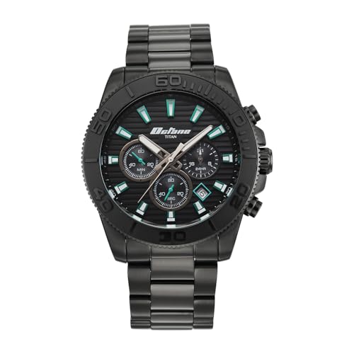 Image of Titan Octane Fashion Accendo Chronograph with Knurled Bezel & Lume Hands Watch for Men - 90239NM01