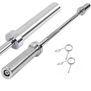 Olympic Barbell Bar 4 Feet Weight Bar with 2 Collars Straight Bar Strength Training Bar for Home Fitness Exercise Equipment