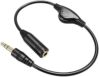 PChero Stereo Audio Extension Cable, 1pcs 3.5mm Male to Female Headphone Extension Cable with Volume Control for Phone Laptop Computer, Speaker - 30cm