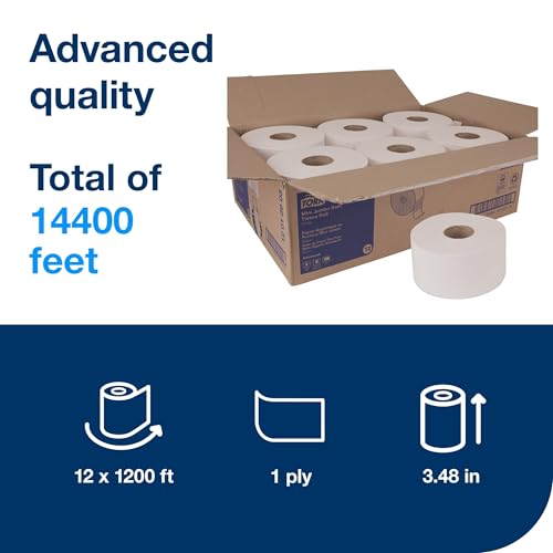 Tork Mini Jumbo Toilet Paper Roll White T2, 12 x 1200', 12013903 - image 2