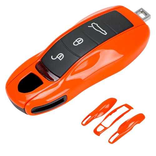 Coque de clé orange pour Porsche cassée | Remplacement MK1 en ABS peint 3 pièces