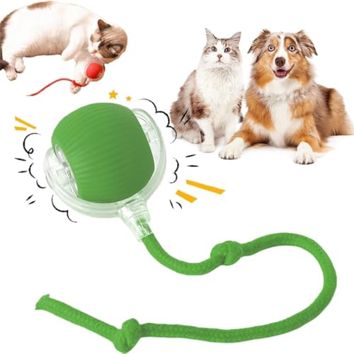 Image of Pet Intelligent Rolling, Interactive Cat Toys, Activity Rolling Ball for Dogs, Motion Activated Automatic Moving, Electric Cat Toy Ball Rechargeable for Large Small Dogs (Green)