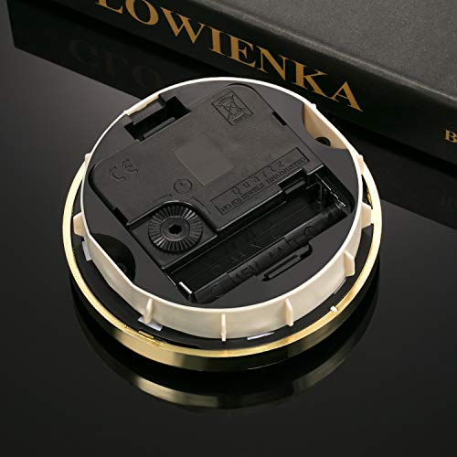 Hicarer 3-1/2 Inch (90 Mm) Quartz Clock Fit-Up/Insert With Arabic Numeral, Quartz Movement (Gold Rim) #TOP4